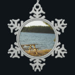 Long Island Beach Bench Snowflake Pewter Christmas Ornament<br><div class="desc">Here's a nice cove in the late afternoon sun.  This Long Island Beach Bench is on Lake Winnipesaukee!  Thanks for stopping by and as always,  feel free to customize this to meet your needs!</div>