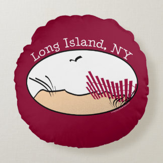 Long Island Beach Dunes Round Pillow