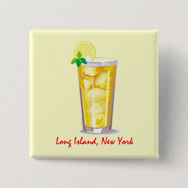 Long Island Iced Tea 2 Inch Square Button (Front)