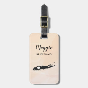 Long Island Map Luggage Tag, Wedding Party Welcome Tag