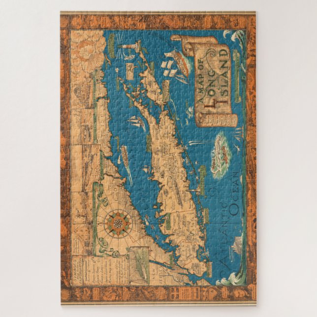 Long Island map puzzle large (Vertical)