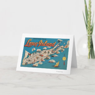 Long Island, New York - Greetings From Card