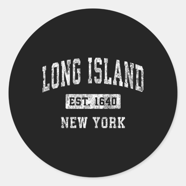 Long Island New York Ny Established Sports Classic Round Sticker (Front)
