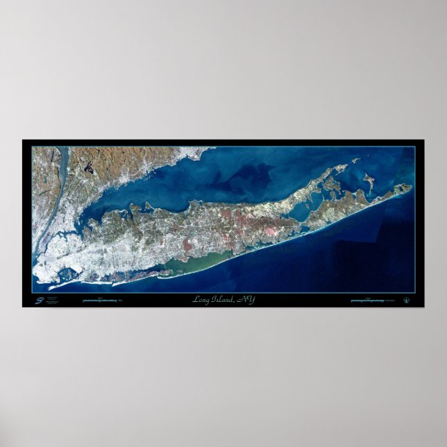 Long Island, New York Satellite Imprimer Poster Ph (Devant)