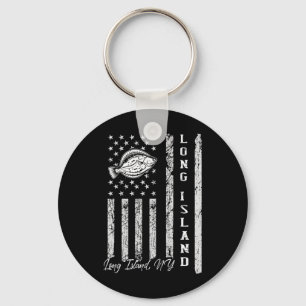 Long Island Ny For Fluke Fishing Fishermen Keychain
