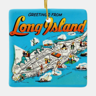  Long Island, NY Greeting Ceramic Ornament