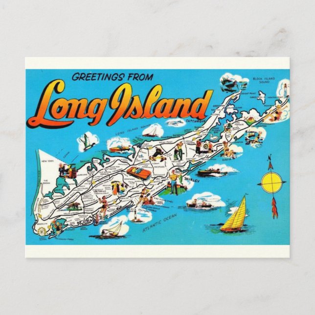  Long Island, NY Greeting Postcard (Front)