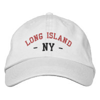 LONG ISLAND NY Preppy Red Black on White