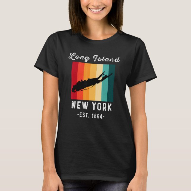 Long Island NY Souvenir Native Long Islander Map V T-Shirt (Front)