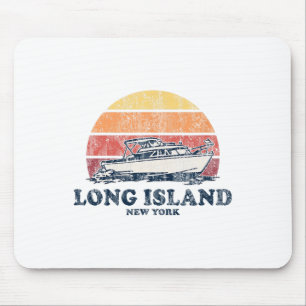 Long Island Ny Vintage Boating 70s Retro Boat Desi Mouse Pad