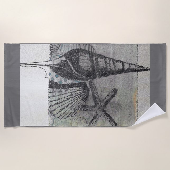 Long Island Seashells Beach Towel (Front)