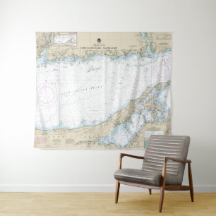 Long Island Sound Eastern Part Nautical Chart Tapestry