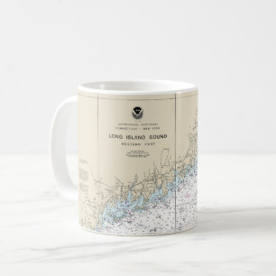 Long Island Sound Western Part Nautical Chart Coffee Mug