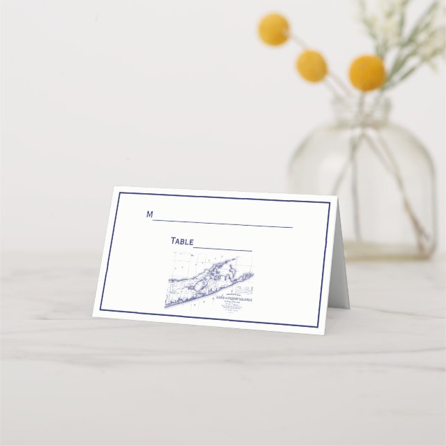 Long Island The Hamptons Map Place Card (Back)