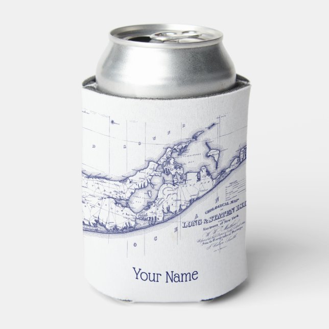 Long Island The Hamptons Map VC Can Cooler (Can Front)
