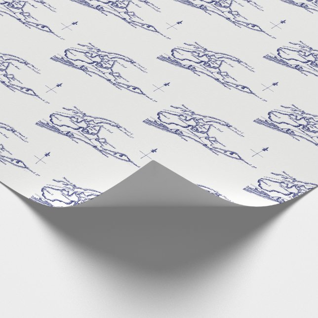Long Island The Hamptons Map VC Wrapping Paper (Corner)