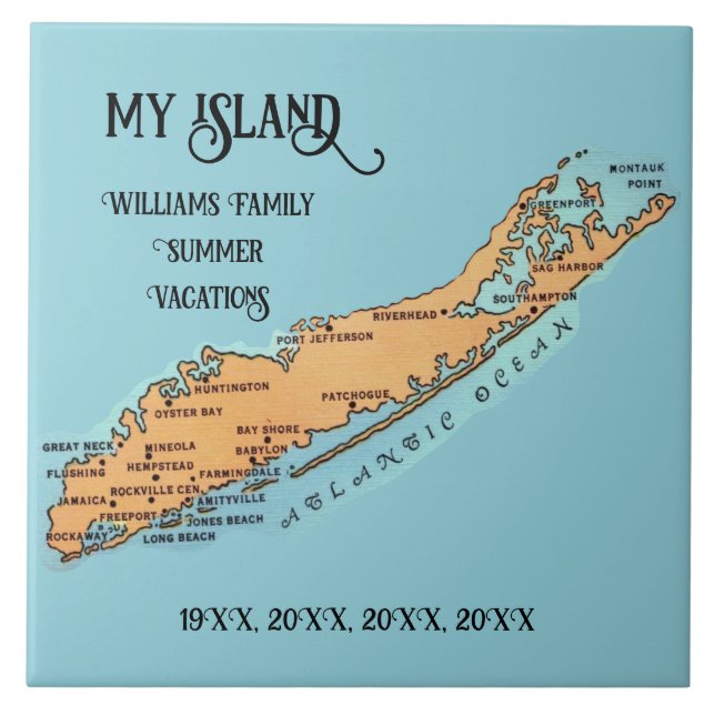 Long Island - Vacation Memory Ceramic Tile (Front)