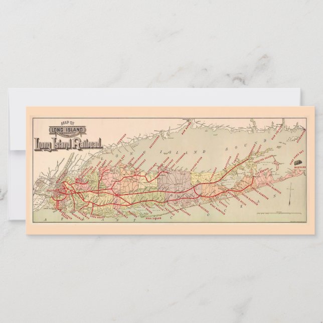 Long Island Vintage Map Card (Front)