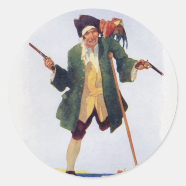 Long John Silver - Treasure Island Classic Round Sticker (Front)