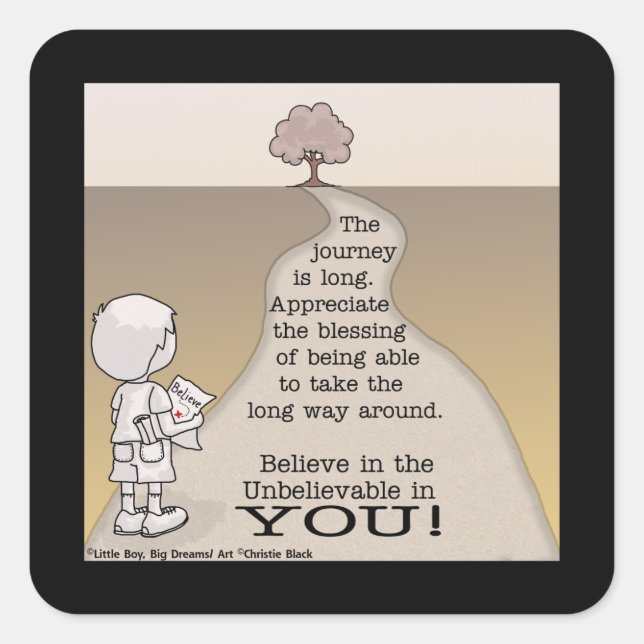 Long Journey Square Sticker (Front)