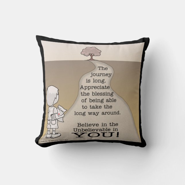 Long Journey Throw Pillow (Front)