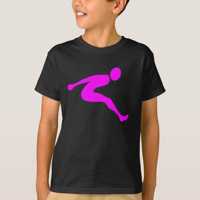 Long Jump - Magenta T-Shirt (Front)