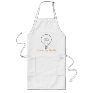 Long kitchen apron Creative chef orange text