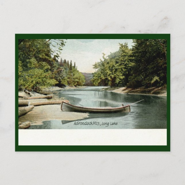 Long Lake, Adirondack Mountains, NY 1906 Vintage Postcard (Front)