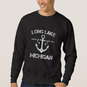 Long Lake Michigan Funny Fishing Camping Summer Sweatshirt