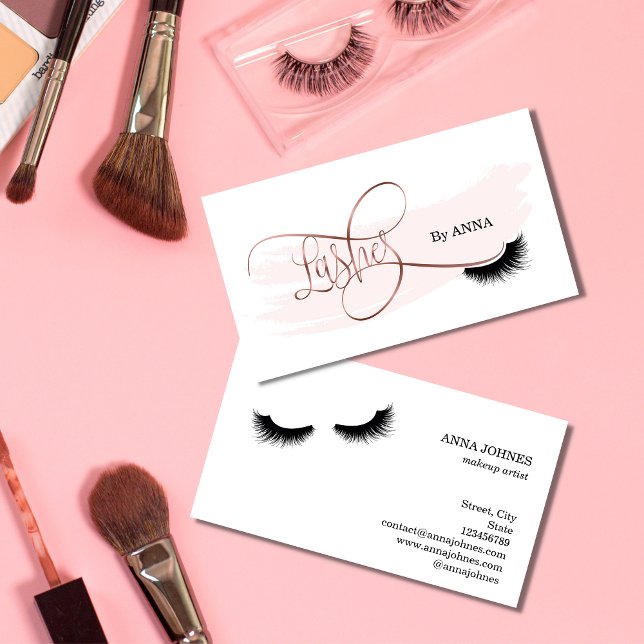 Long Lash Extension Makeup Artist Beauty Salon Business Card (Creator Uploaded)