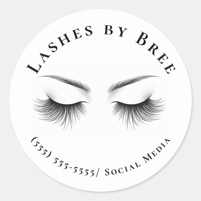 Long Lashes Eyelash Extensions Beauty   Classic Round Sticker (Front)