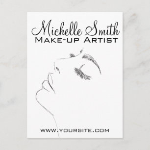 Long lashes eyeliner Lash Extensions Black Sketch Postcard
