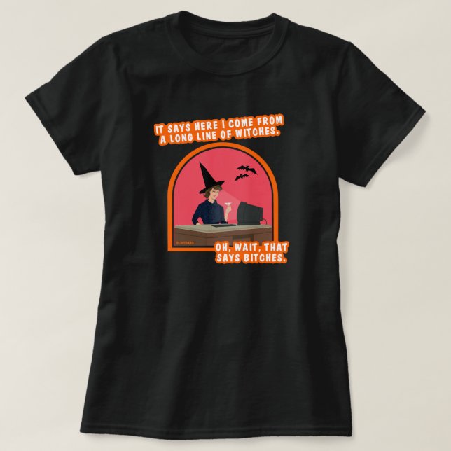 Long line of witches. T-Shirt (Design Front)