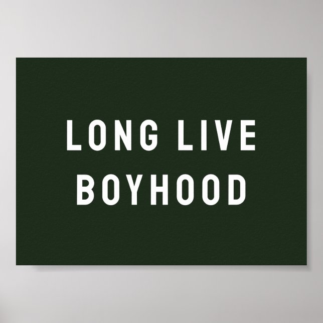 Long Live Boyhood Boy's Room Playroom Nursery Wall Poster (Front)