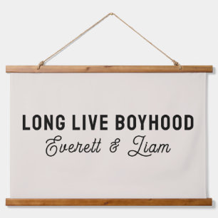 Long Live Boyhood Custom Names Boys Room Brothers Hanging Tapestry