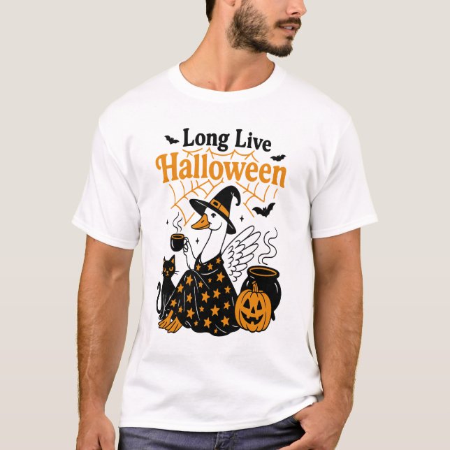 Long Live Halloween Goose Witch T-Shirt (Front)
