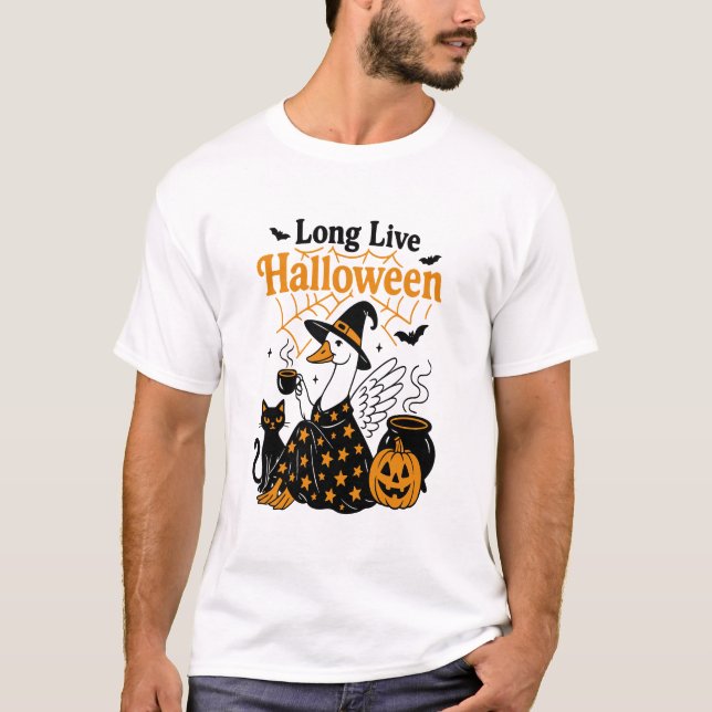 Long Live Halloween Goose Witch T-Shirt (Front)