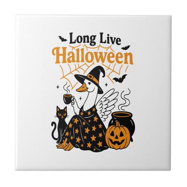 Long Live Halloween Goose Witch Tile (Front)