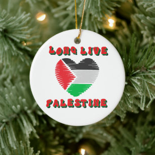 Long Live Palestine Ceramic Ornament