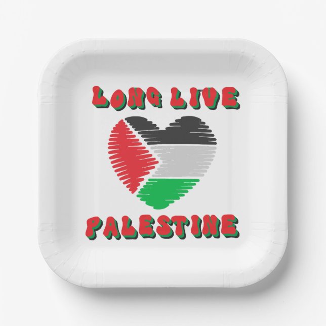 Long Live Palestine Paper Plate (Front)
