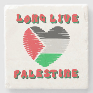 Long Live Palestine Stone Coaster