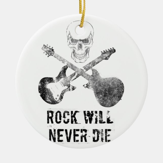Long live rock n roll ceramic ornament (Front)