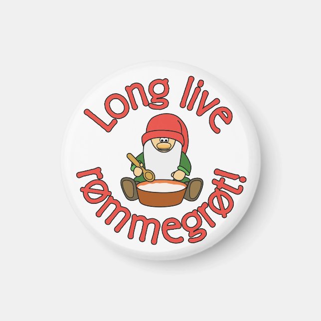 Long Live Rømmegrøt (rommegrot) Funny Magnet (Front)