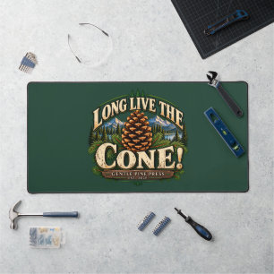 Long Live the Cone Vintage Pinecone Desk Mat