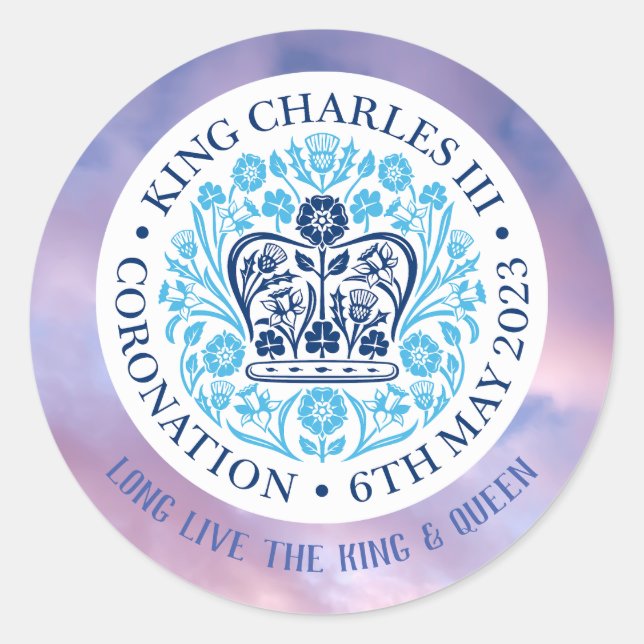 Long Live the King & Queen Coronation   Classic Round Sticker (Front)