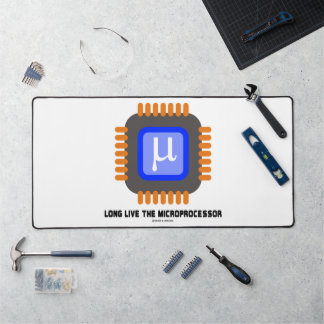 Long Live The Microprocessor Microchip Humour Desk Mat