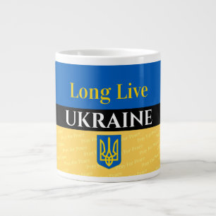 Long Live UKRAINE, Pray For Peace, Your Messages Large Coffee Mug