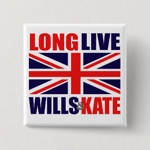 Long Live Wills & Kate 2 Inch Square Button