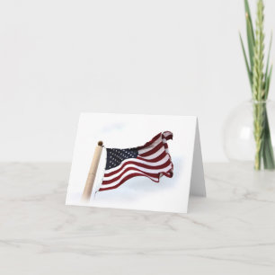 Long May It Wave American Flag Card