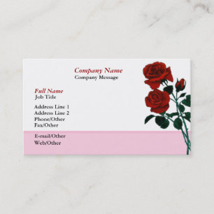 Long modèle de carte de visite de roses rouges de